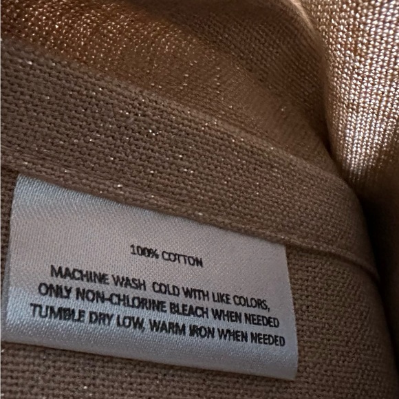 Envogue 8 Pc Napkins Set Cotton Woven Metallic NEW  W TAGS Dusty Peach Metallic - Picture 5 of 5